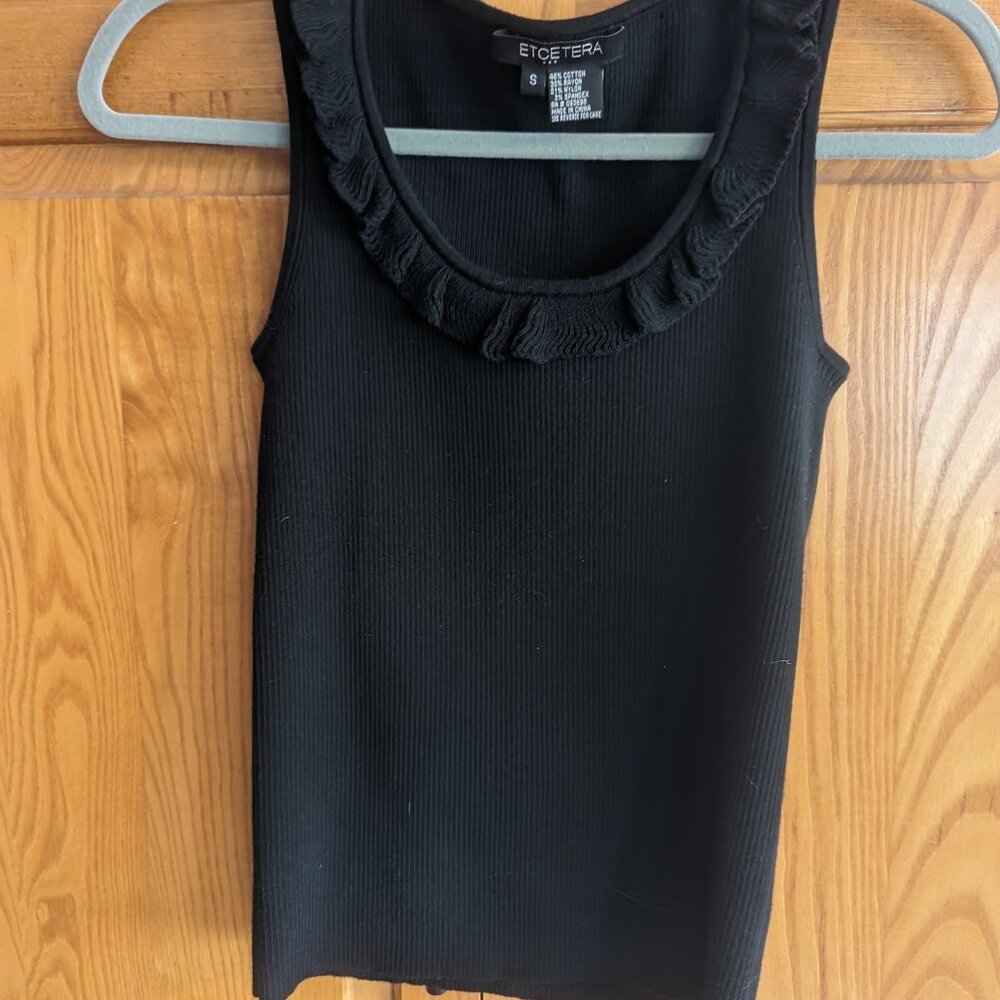 Etcetera Size Small Black Sweater Tank